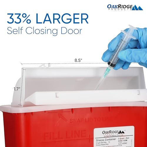 Oakridge Products Sharps Container for Home Use and Professional 5 Qua