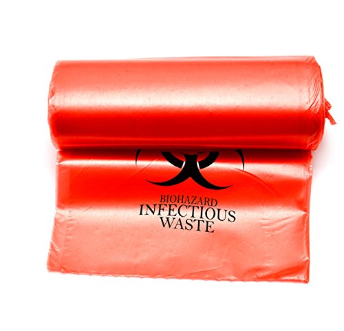 Bulk Priced Heavy Duty Biohazard Bags by The Roll (10 Gallon) (25 Bags)