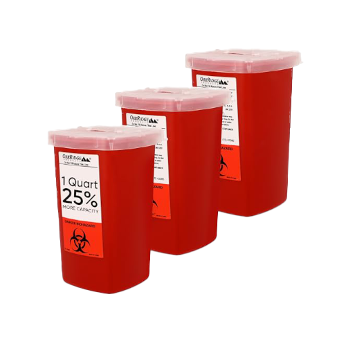 Oakridge Products Sharps Container for Home Use and Professional 1 Qua